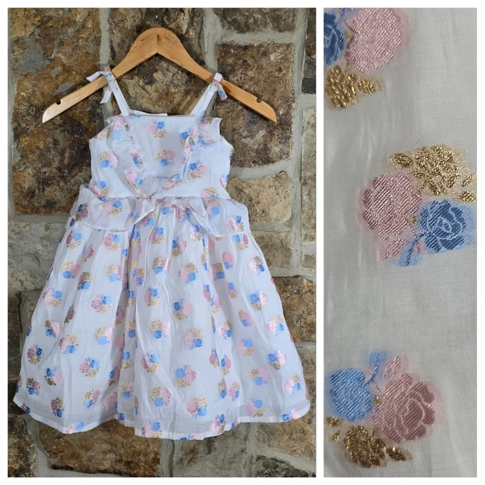 Janie and Jack Floral Embroidered Jacquard Dress